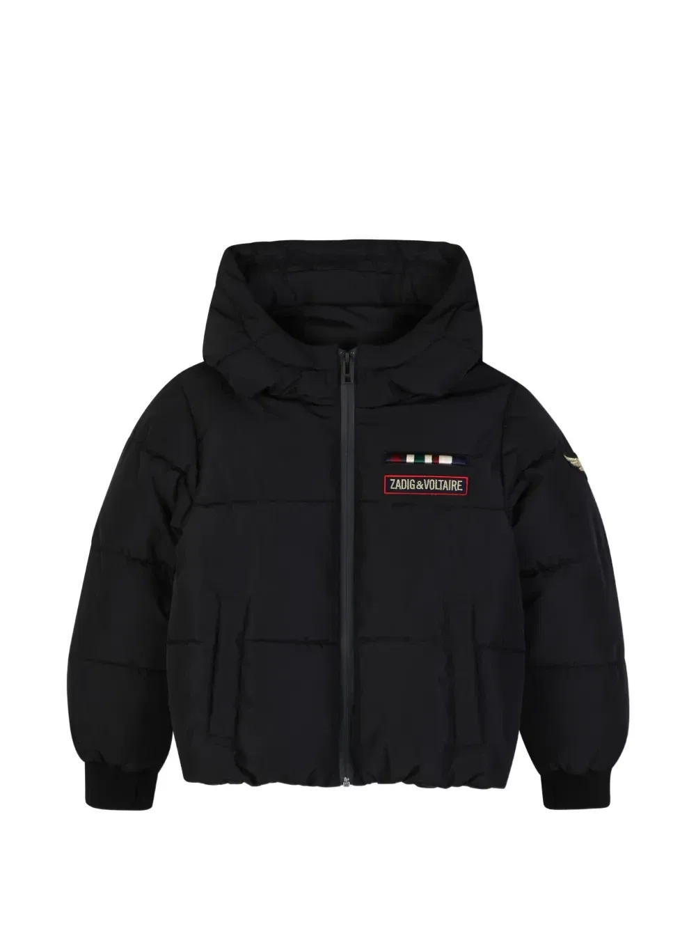 Куртка с капюшоном и нашивкой-логотипом Zadig & Voltaire Kids, черный