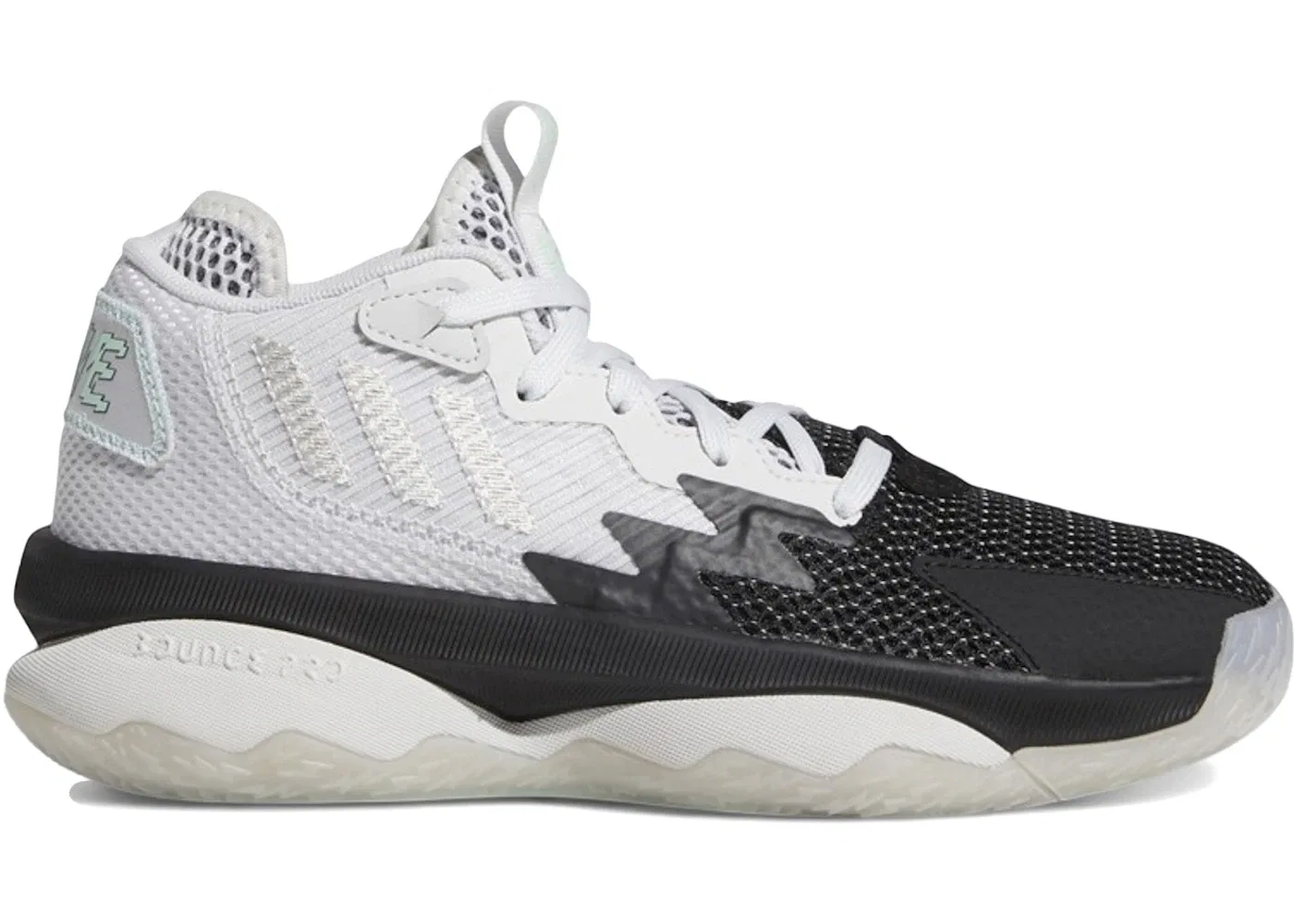 Детские кроссовки для мальчиков с высокой производительностью Adidas Dame 8, Dash Grey/Grey One/Clear Mint