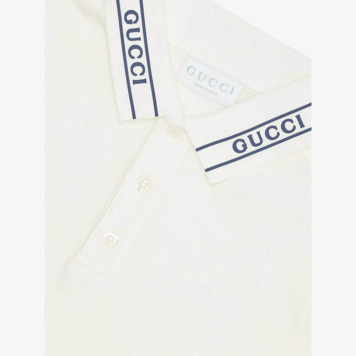 Хлопковая рубашка-поло с логотипом, возраст 4-12 лет Gucci, белый — фото 2
