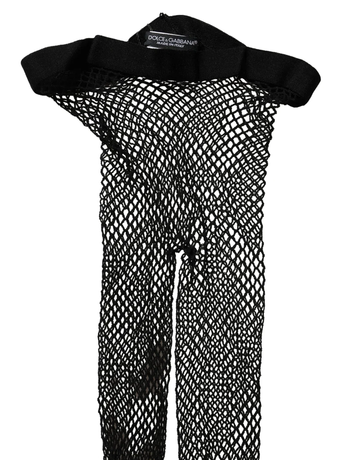 Женские плотные чулки с геометрическим сетчатым узором Black Fishnet Dolce & Gabbana, Black — фото 4