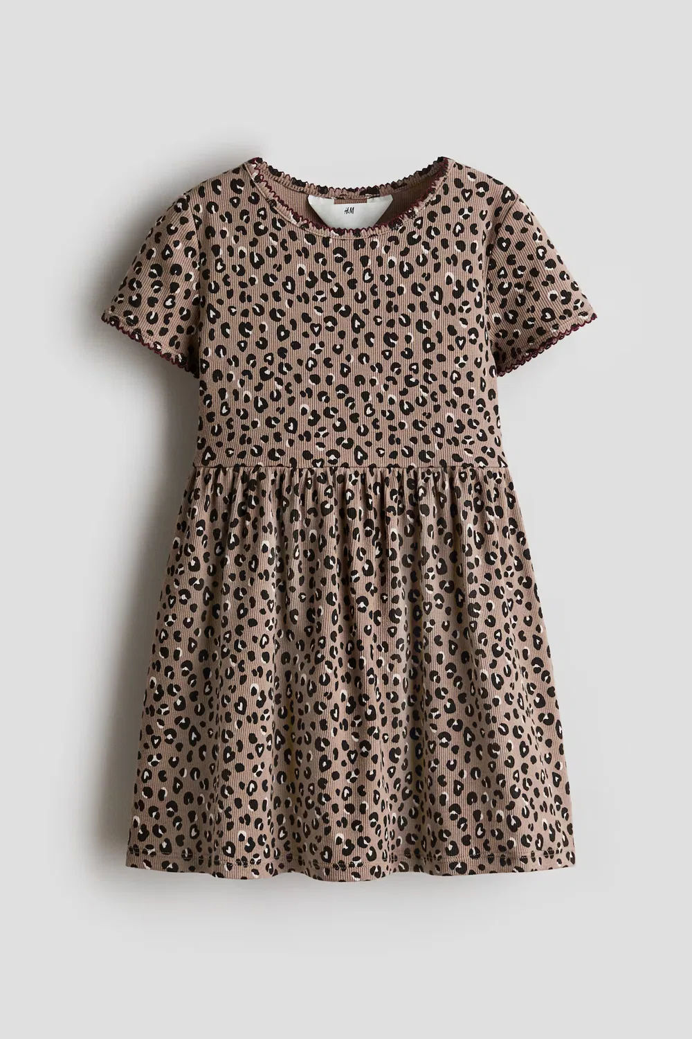 Платье из хлопка с принтом H&M, Graubraun/Leopardenmuster
