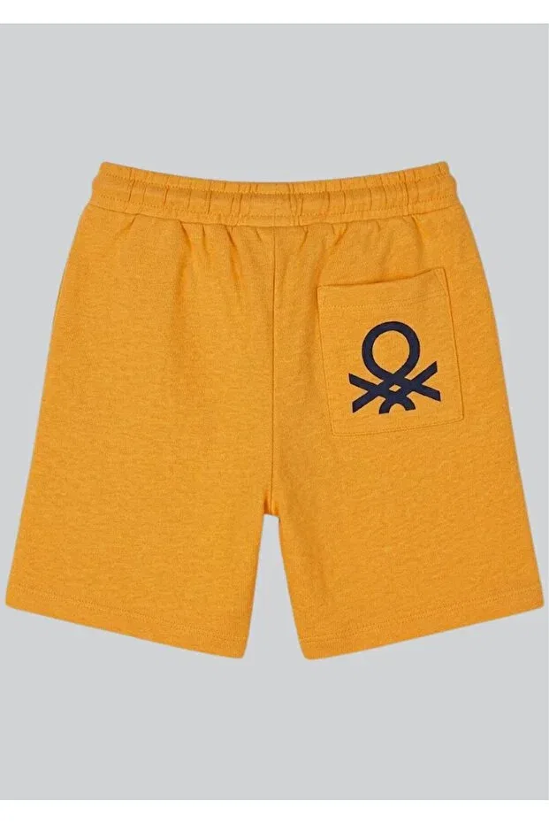 Детские шорты для мальчиков с принтом Basics Benetton, Orange — фото 3