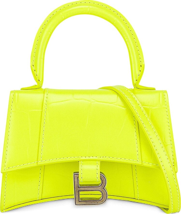 

Сумка Balenciaga Mini Hourglass Strap Bag Fluorescent Yellow, желтый