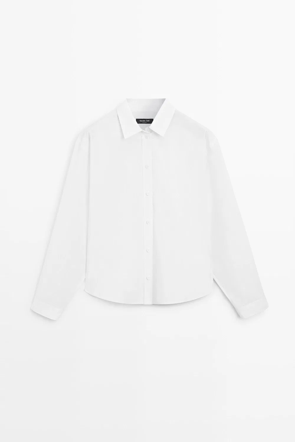 Рубашка Massimo Dutti 100% Cotton Poplin With Back Detail, белый — фото 2