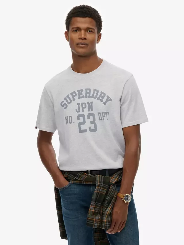Спортивная футболка с графическим принтом, темно-синий цвет Superdry, Cadet Grey Marl