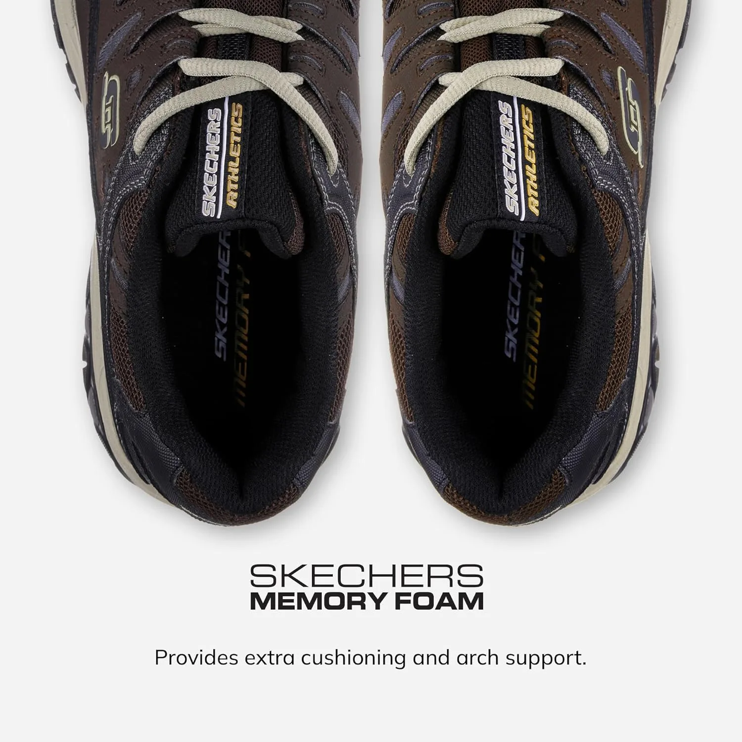Мужские кроссовки Skechers Sport Afterburn Memory Foam Lace, бежевый — фото 3