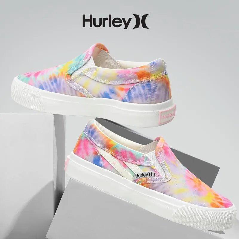 

Детские слипоны Hurley из холщовой ткани для скейтбординга для мальчиков и девочек - легкие низкие кроссовки для скейтбординга для детей