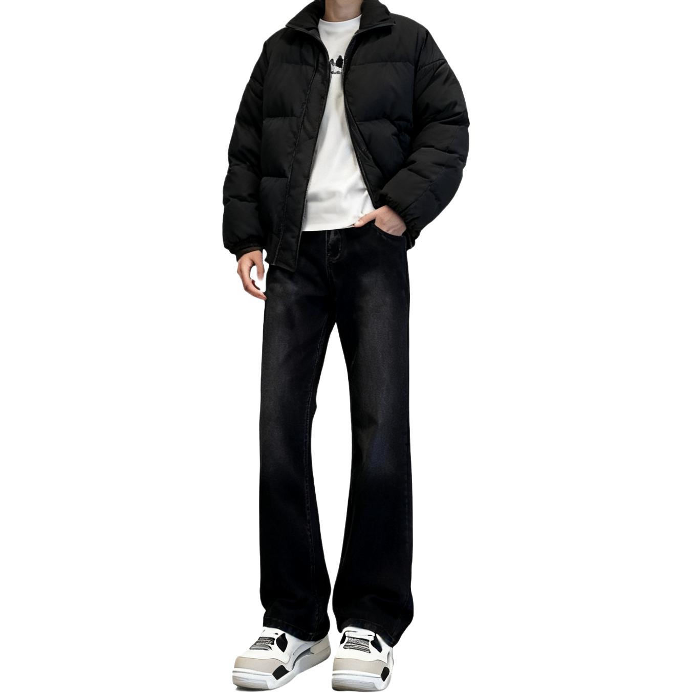 

Джинсы Unisex утепленные с флисовой подкладкой Slim Fit ZIAREL, черный серый (fleece-lined)