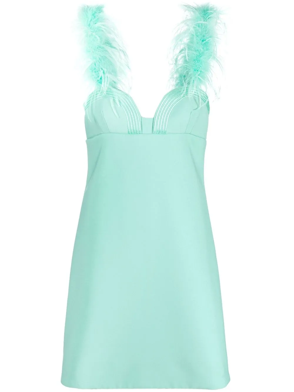 

Платье с перьями Elie Saab, зеленый