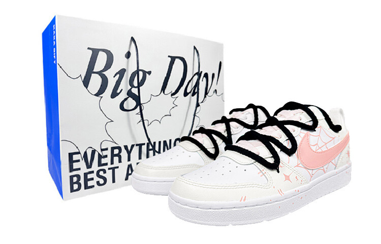 

Кроссовки Nike Court Borough Skateboard Shoes Women's Low-Top White, розовый