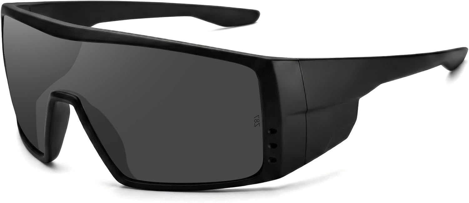 

Спортивные солнцезащитные очки MAXJULI Z87 с обтекаемой формой и боковыми щитками для мужчин, сверхлегкие, TR90, защита от УФ-излучения UV400, защитные очки 8704, Black/Grey