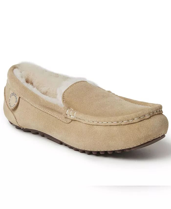 Тапочки-мокасины из натуральной овчины Dearfoams Fireside By Women's Mel, коричневый/бежевый