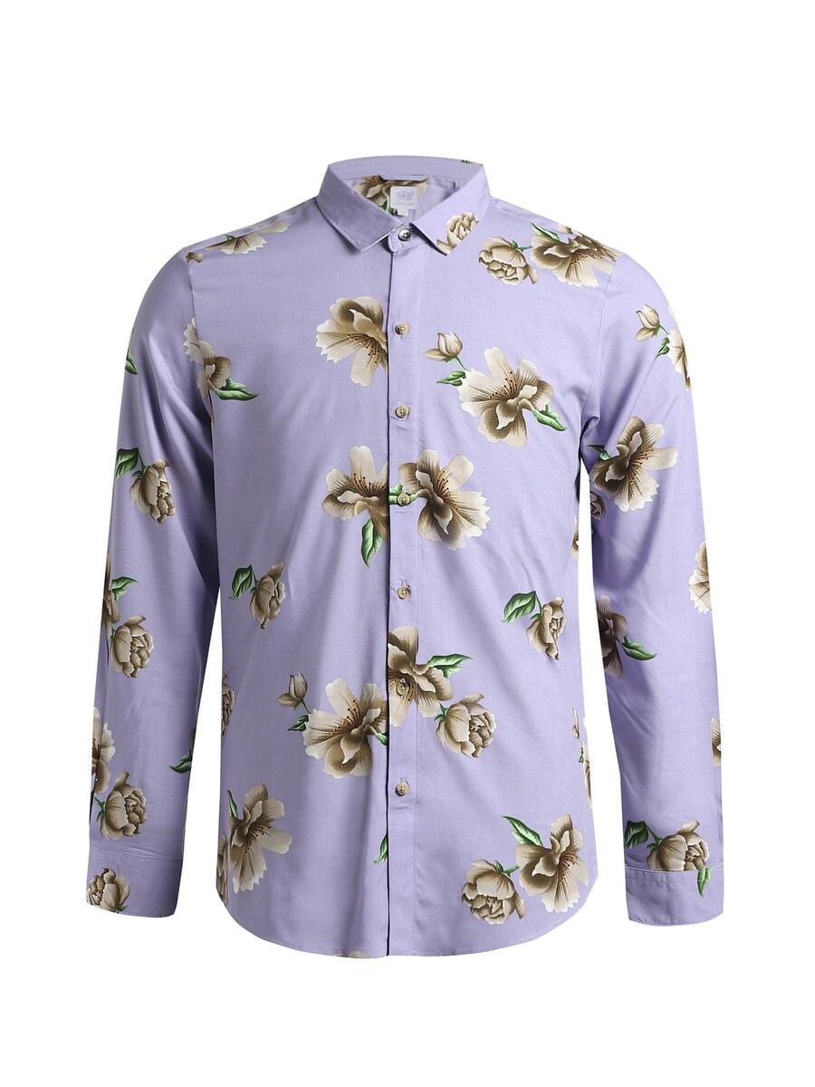 

Рубашка на пуговицах классического кроя Campus Sutra Ronan, фиолетовый