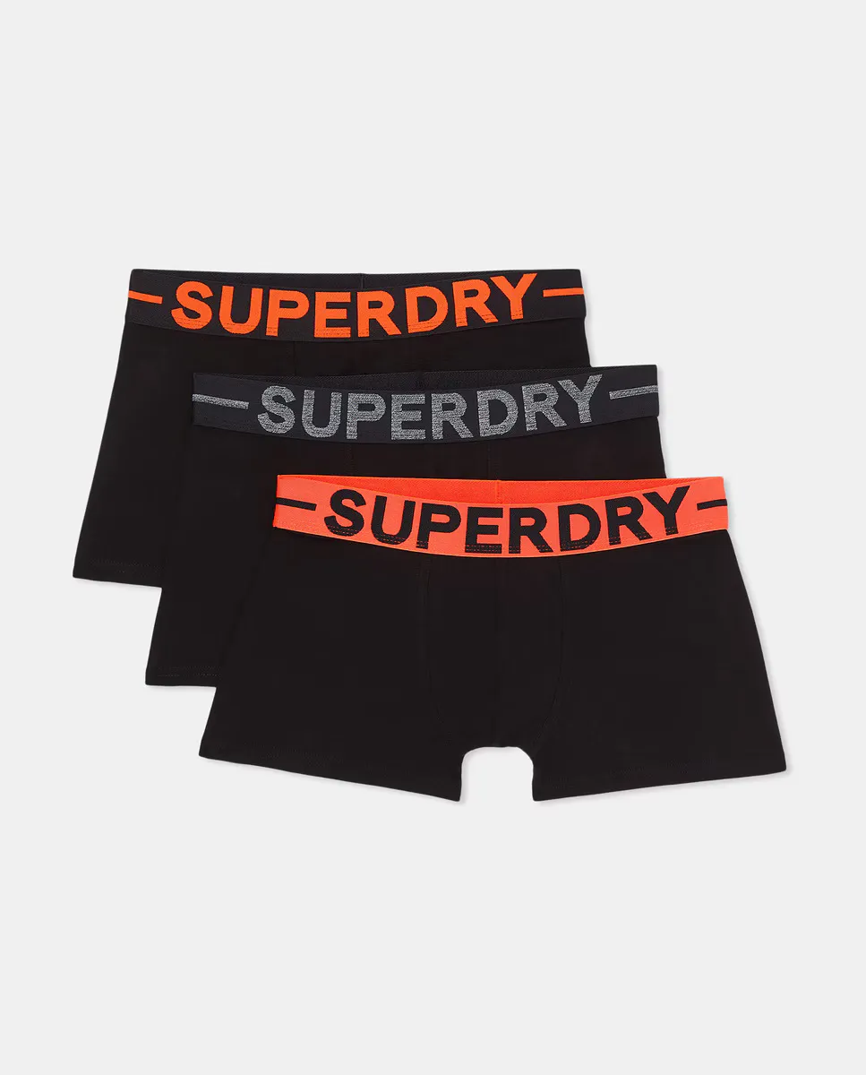 

Комплект из трех трусов из органического хлопка Superdry, черный