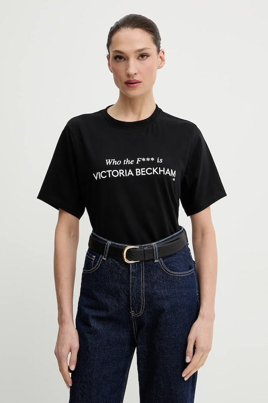

Хлопковая футболка Victoria Beckham, черный