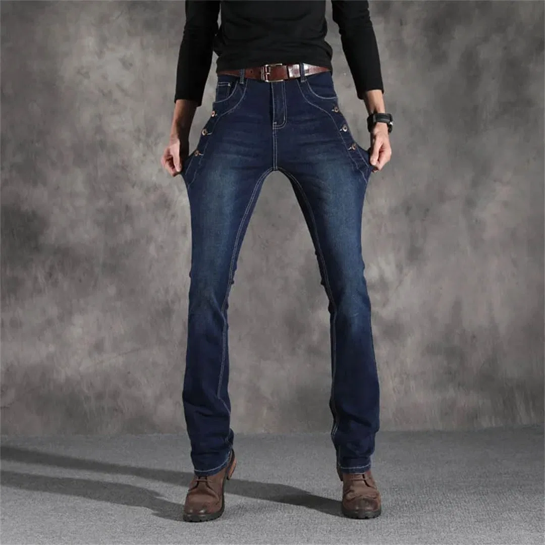 Джинсы клеш Vintage Stretch Regular Fit, Jq-1883 Dark Blue — фото 3