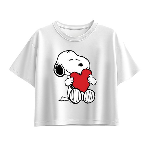 

Футболка с принтом Peanuts Snoopy hugging heart для девочек 7-16 Licensed Character, White