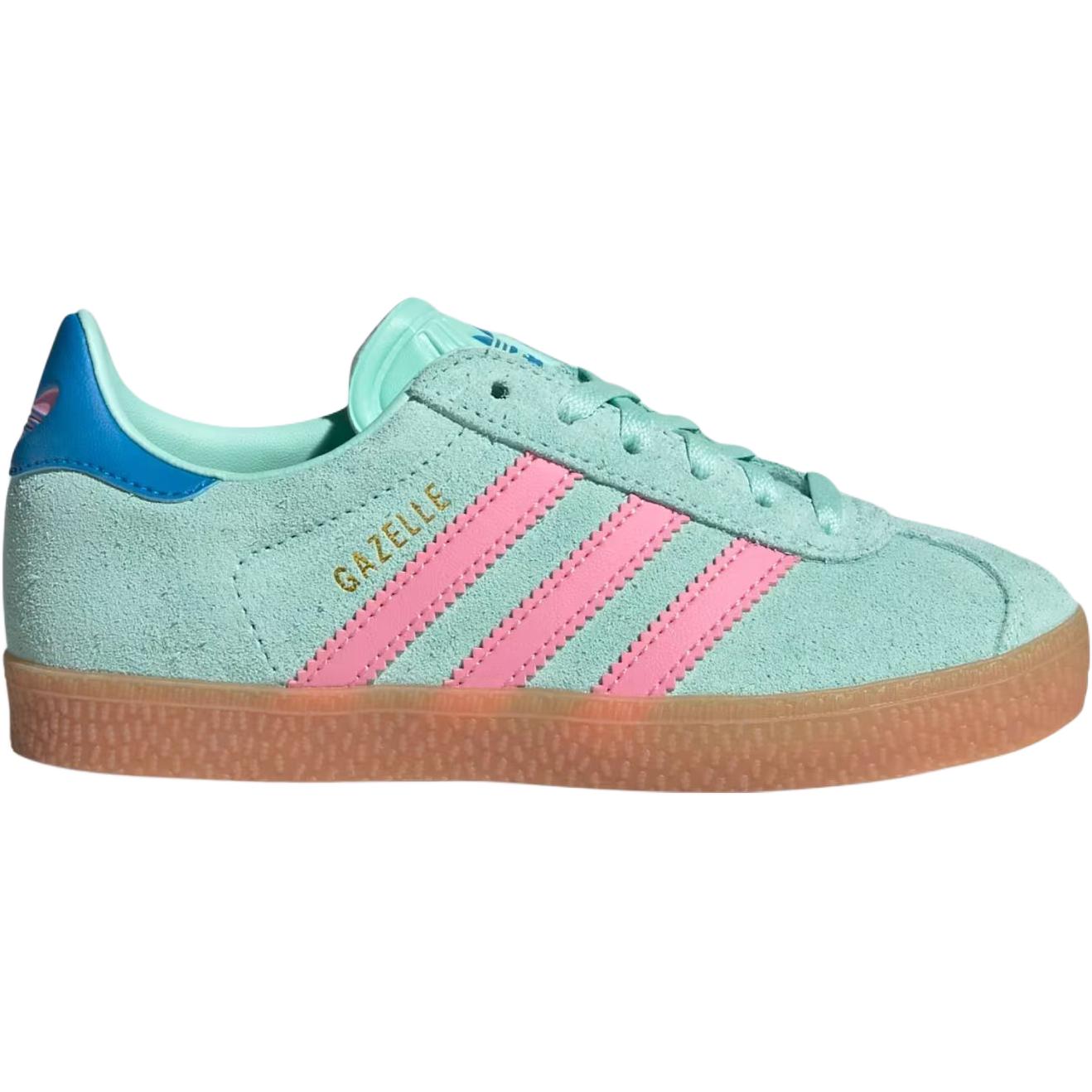 Adidas Originals Gazelle Low Top детские скейтбординговые кроссовки Green/Pink Kids' — фото 3