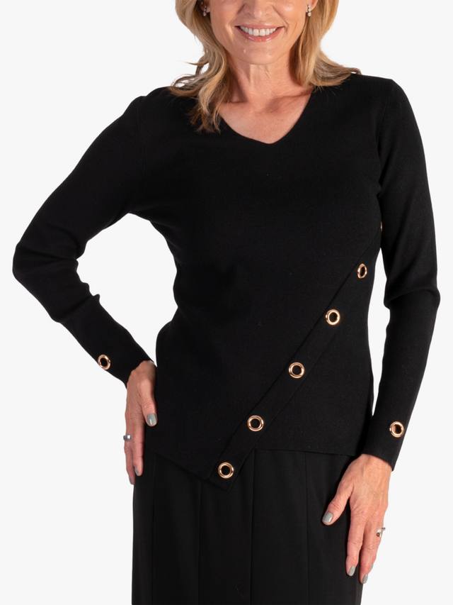 

Асимметричный трикотажный топ с люверсами chesca, Black