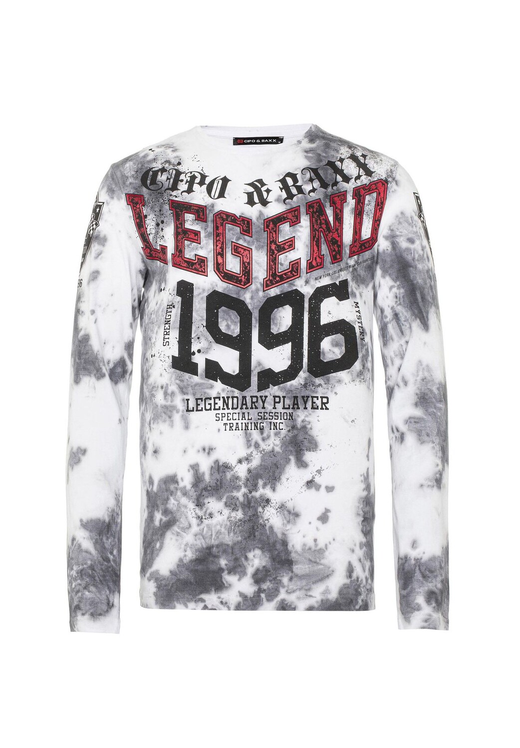 

Рубашка с длинными рукавами и крутым принтом CIPO & BAXX, белый