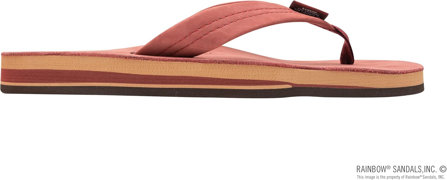 Мужские сандалии Rainbow с двойным слоем кожи и поддержкой свода стопы Rainbow Sandals, Cognac W/Fawn Midsole — фото 4