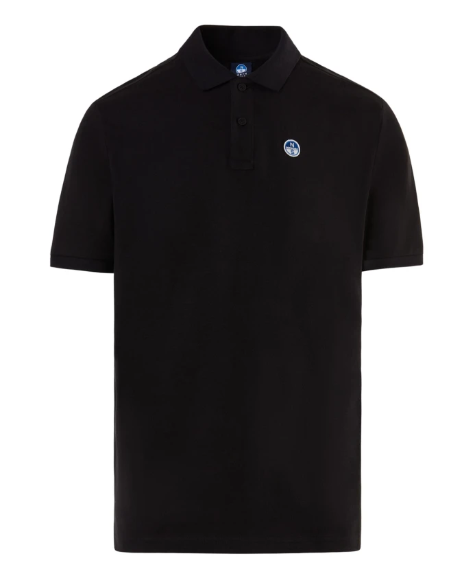 

Рубашка-Поло из органического хлопка с фетровым логотипом. North Sails, черный