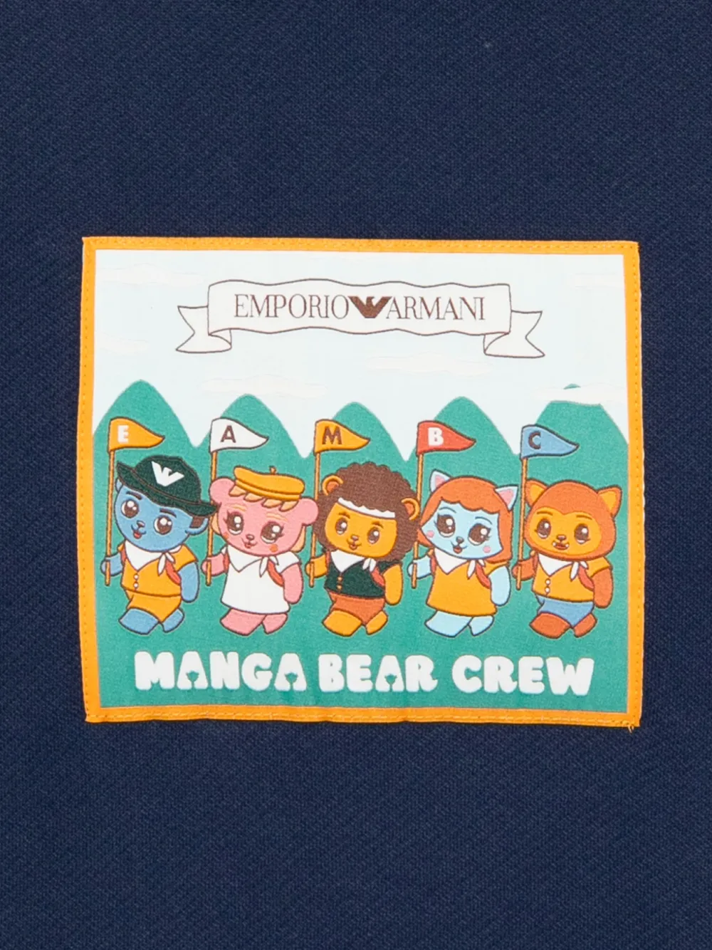 Худи ASV Manga Bear Emporio Armani Kids, синий — фото 3
