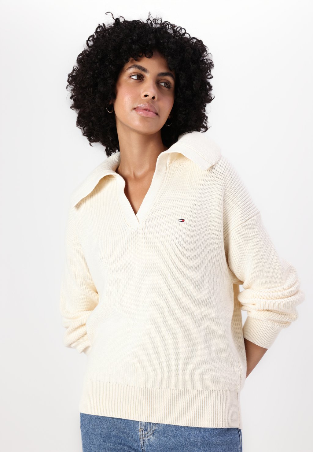 

Джемпер STITCH OPEN POLO Tommy Hilfiger, молочный