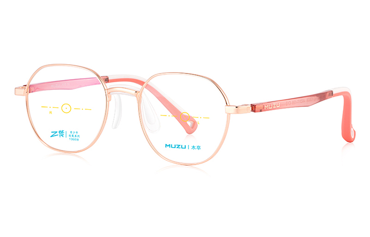 

MUZU Унисекс очки для зрения, Rose Gold | Transparent Pink-C12+0 Degree Non-Prescription Anti-Blue Light Lenses