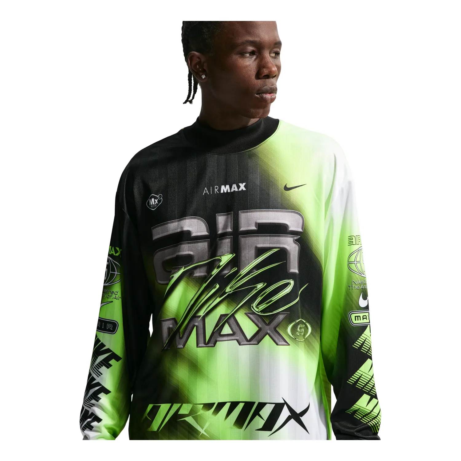 Футболка с длинными рукавами Nike Culture of Football Dri-FIT 'Volt Black White', мультиколор