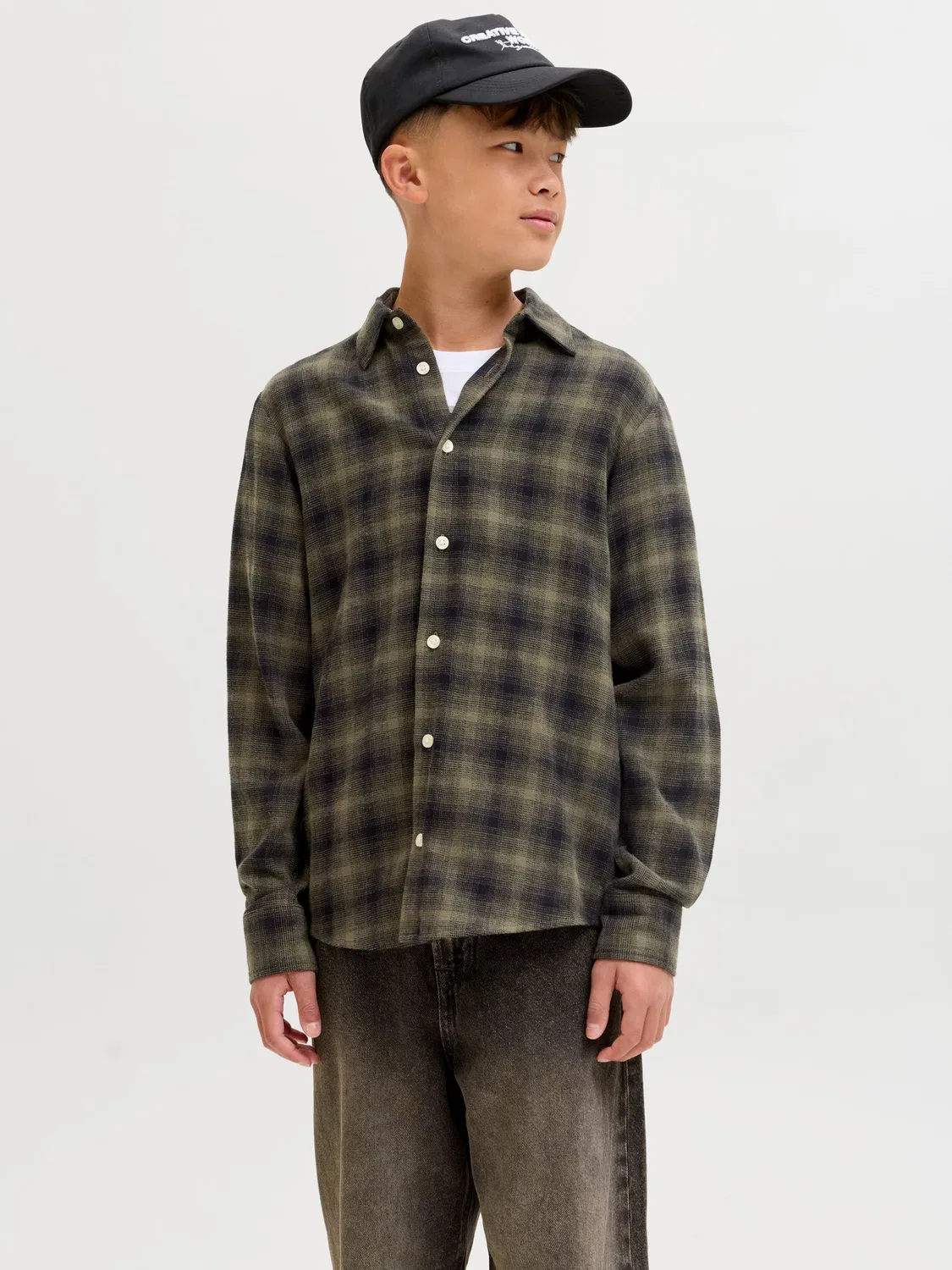 Рубашка в клетку JACK & JONES Junior, grape leaf — фото 2