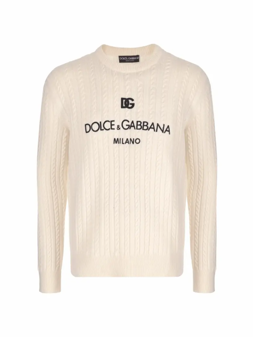 

Шерстяной джемпер с логотипом Dolce&Gabbana, бежевый