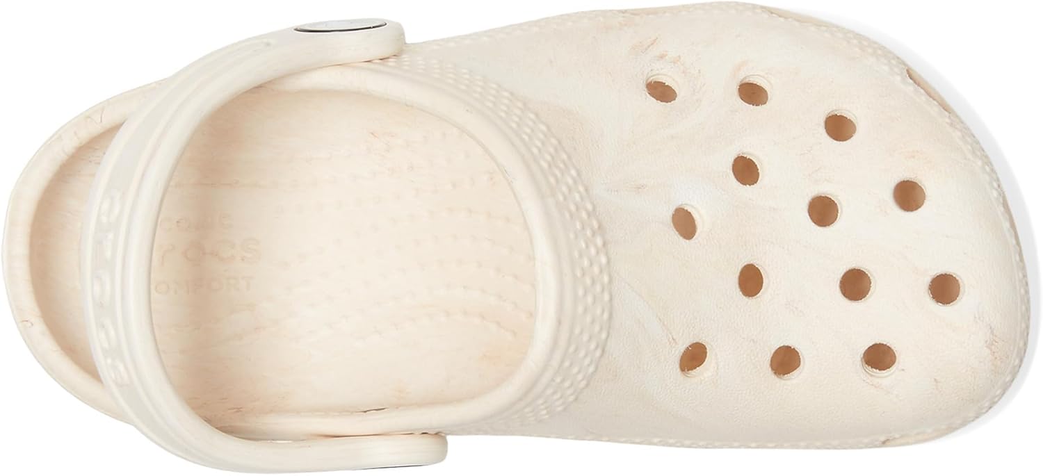 Детские сабо Crocs унисекс, классические, с мраморным рисунком, акварельным рисунком, размер K, Bone Swirl — фото 2