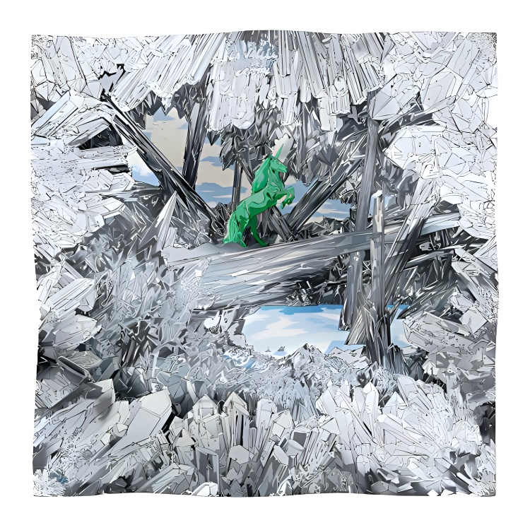 

HERMES Шёлковый шарф женский серый, Gray