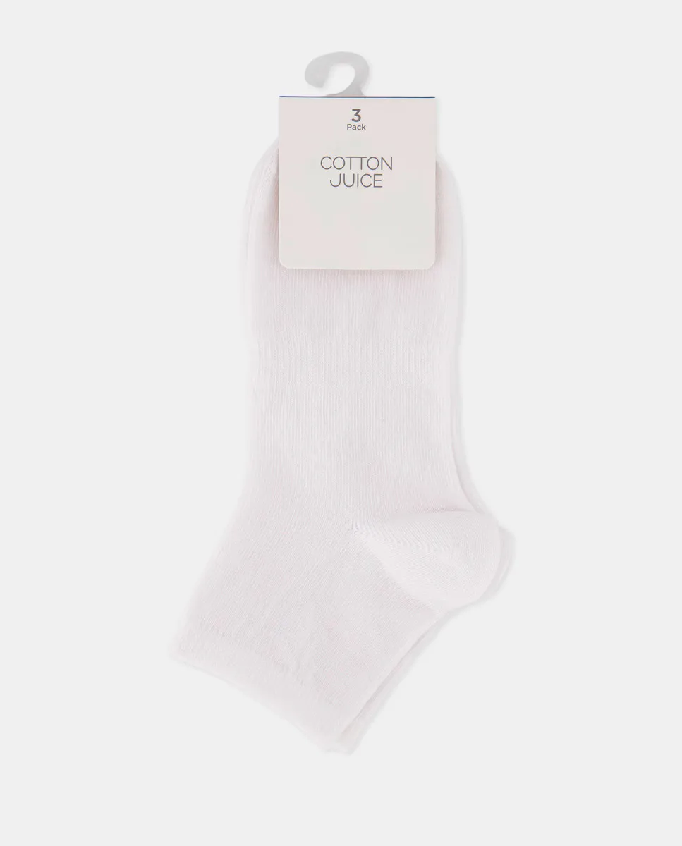 

Упаковка из 3 коротких однотонных спортивных носков для мальчиков Cotton Juice, белый