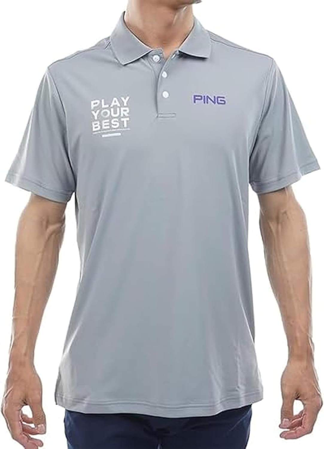 

Мужская поло-рубашка с коротким рукавом Pin Apparel 621-5260700 (Saritech: легкая, быстросохнущая) / для гольфа Ping, серый