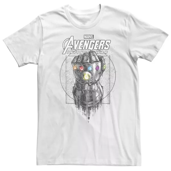 

Футболка с эскизом перчатки «Большой и высокий» из вселенной Marvel Infinity War Licensed Character, белый