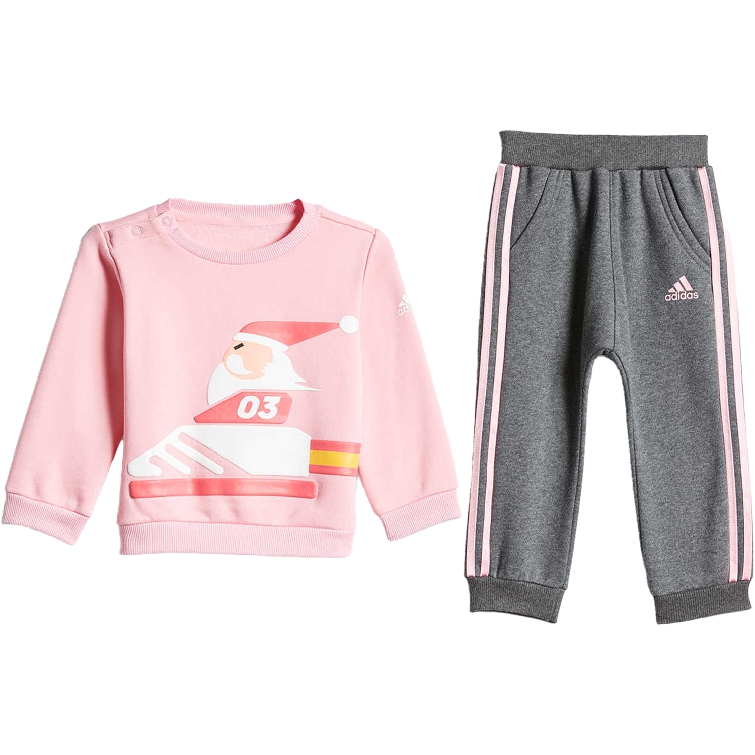 

Повседневная спортивная одежда для малышей Adidas, розовый и серый