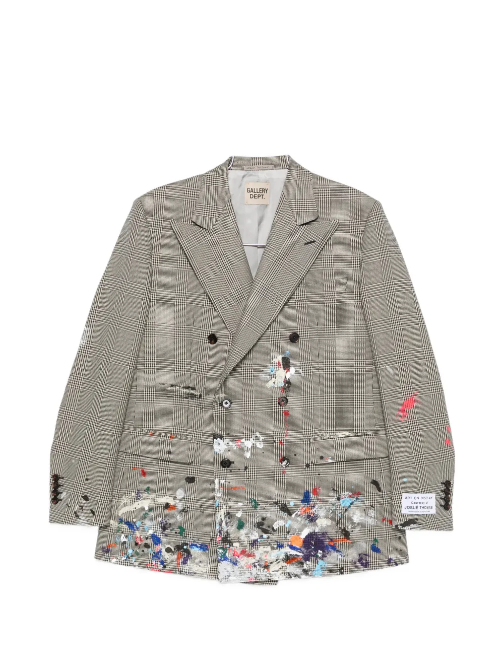 

Двубортное пальто в клетку Gallery Dept., серый