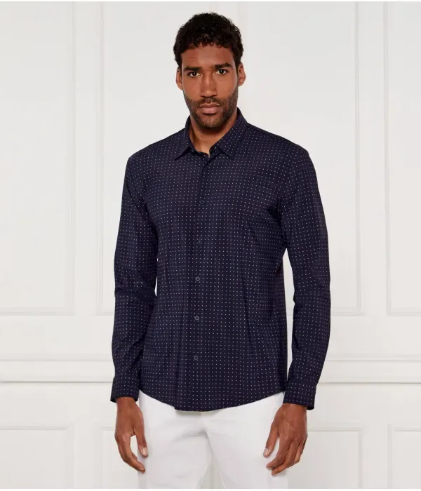 Рубашка P-ROAN-kent-C1-233 slim fit Boss, темно-синий