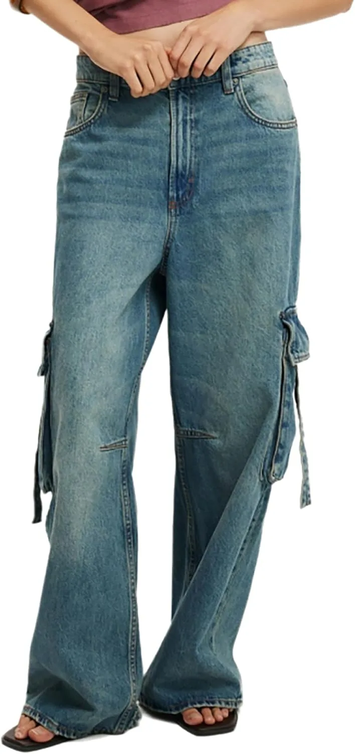 

Женские карго джинсы с 6 карманами, широкие, в стиле Y2K QLAUYIOE