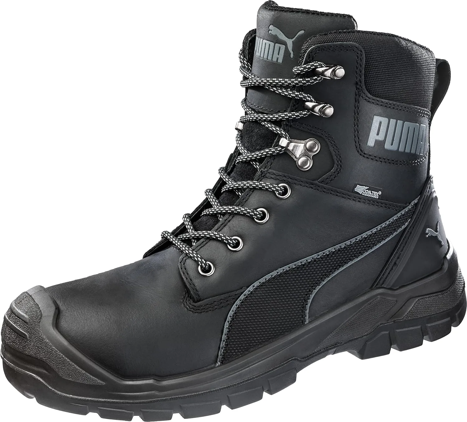 Рабочие ботинки PUMA Safety Conquest Black High Work Boots Safety Boots S3 HRO SRC для мужчин имеют защитный носок из стекловолокна, низкую платформу и теплоизоляцию, черный
