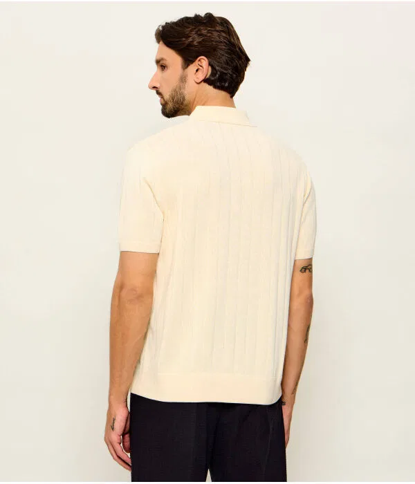 Мужской джемпер-поло Relaxed Fit Lacoste, бежевый — фото 3