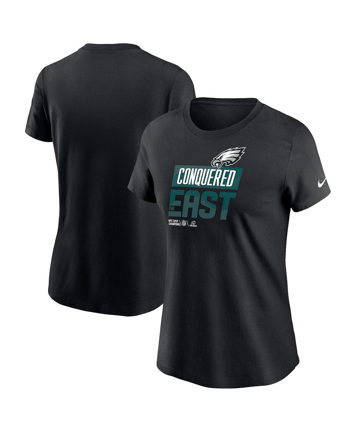 

Женская черная футболка philadelphia eagles 2022 nfc east division champions locker room trophy collection Nike, черный