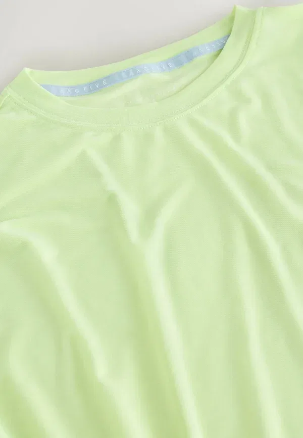 Футболка полиэстер Regular Fit Active Boxy Crew Neck Short Sleeve T-shirt Next, Lime Green, зеленый — фото 2