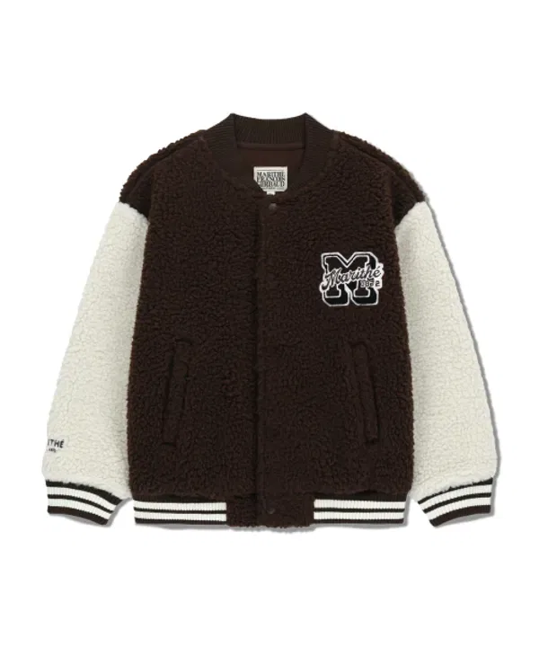 Куртка флисовая Varsity, Kids uni fleece varsity jacket, Marithé, коричневый — фото 2