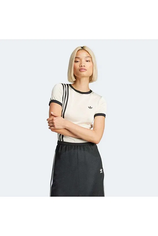 Женская футболка с полосками Adidas, Nude Color