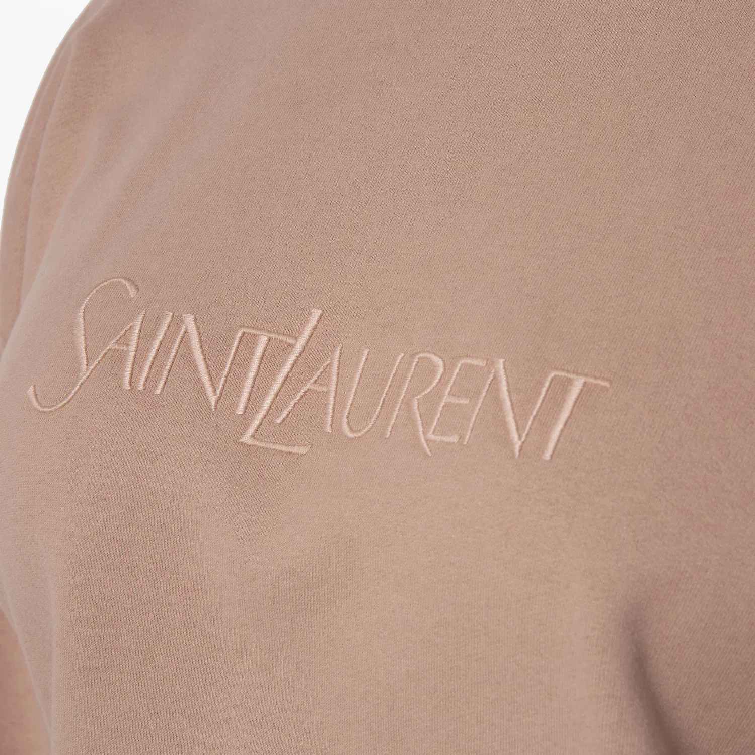 Женский свитшот с круглым вырезом и вышивкой логотипа Saint Laurent, Rose — фото 2