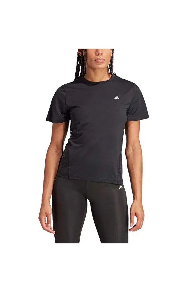 Женская футболка спортивная с коротким рукавом из полиэстера Adidas, Black — фото 4