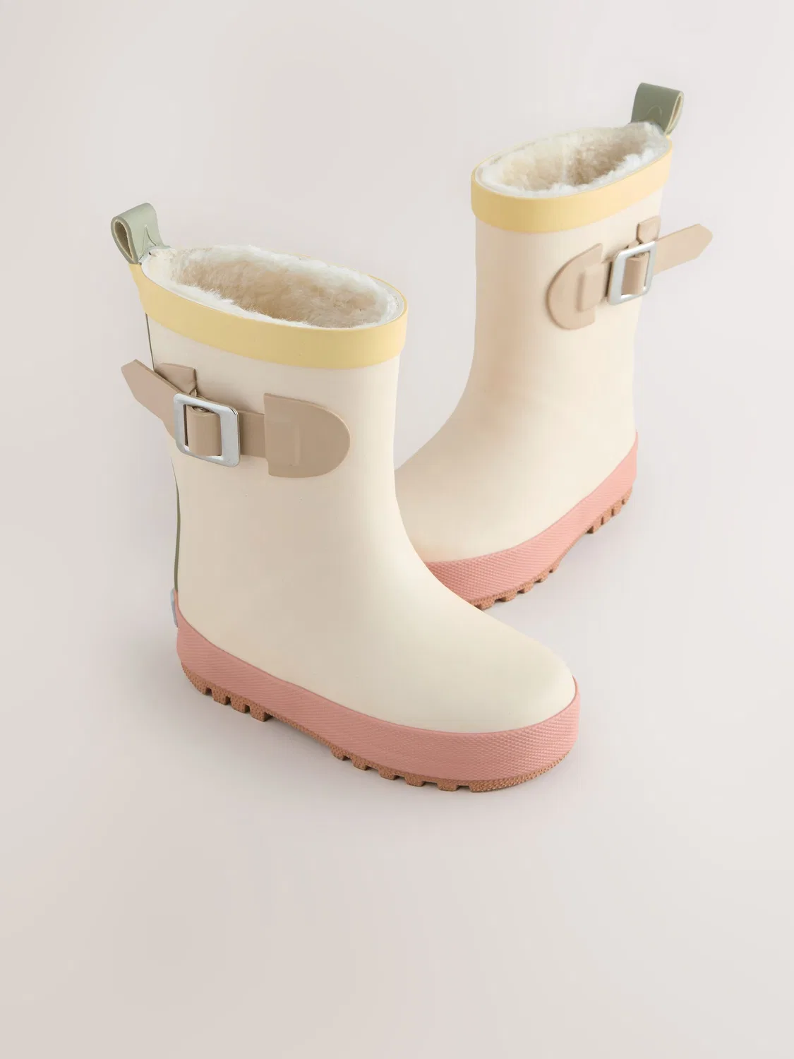 Резиновые сапоги с пряжкой, Neutral Colourblock Next, нейтральный